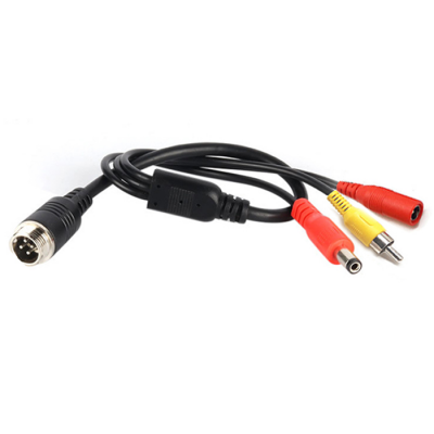 FSATECH CA30406 M12-4Pin Aviation male to RCA male, DC female and DC male cable